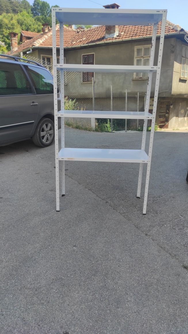 Стелажи 90х40х180 см, 4 рафта, бял цвят