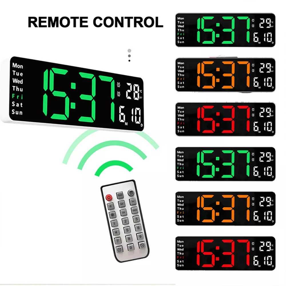 Стильные Настенные электронные Часы с пультом. Devor soat elektron.