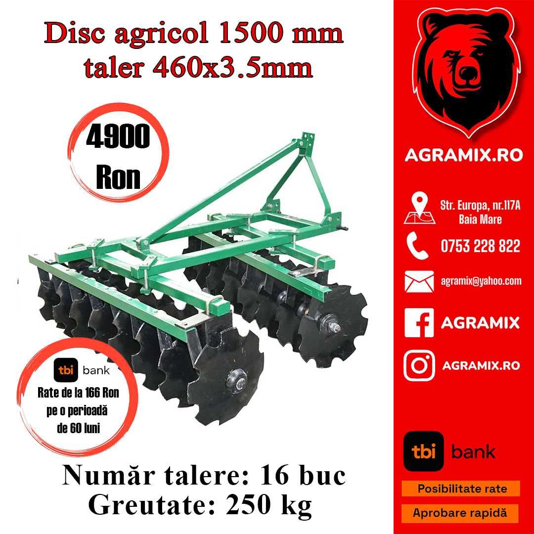 Discuri agricole noi purtate 1.1-2.3 m, disc agricol vvm Agramix