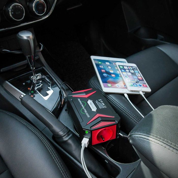 BESTEK инвертор 300W 12V→230V чиста синусоида за автомобил