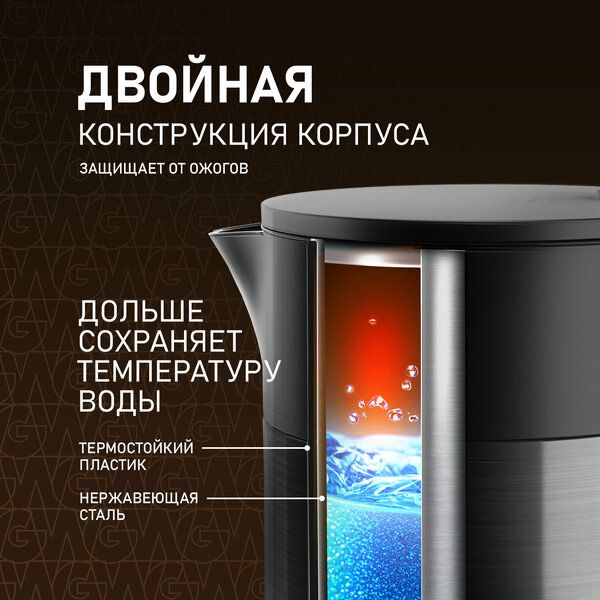 Чайник электрический Weissgauff WK 1510 Nero BodyCool