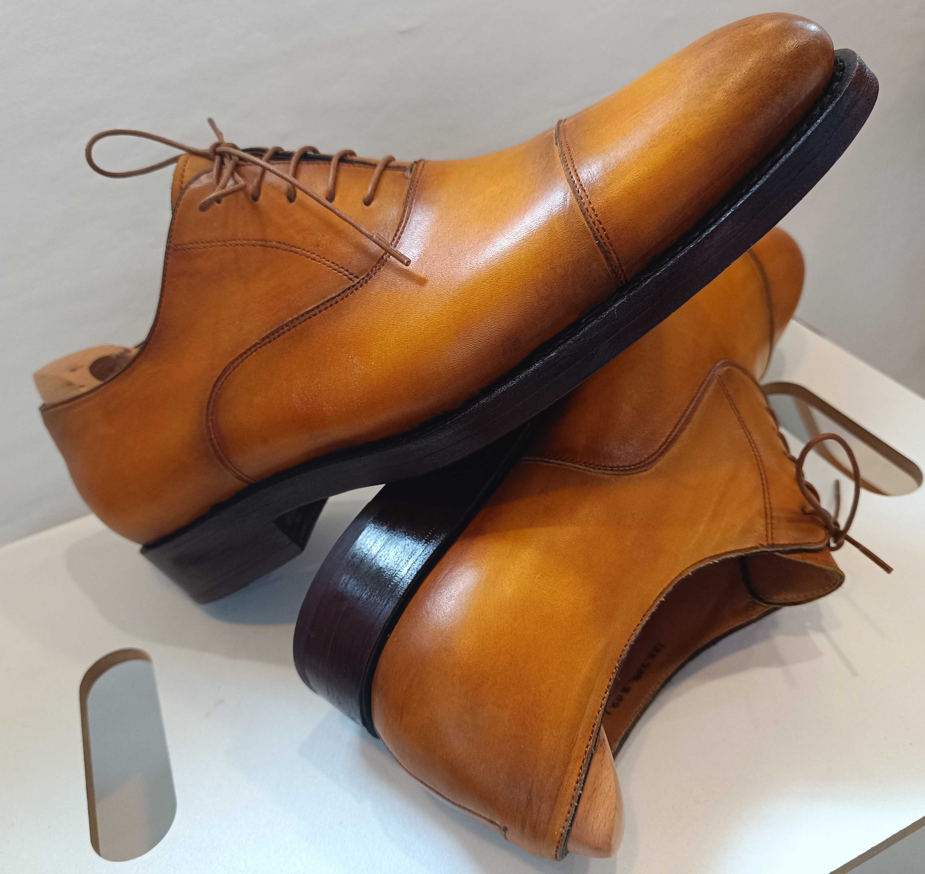 Pantofi oxford de lux 44 44.5 lucrati manual Hammerstein piele natural