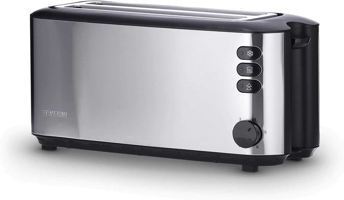 Severin 2509 Автоматичен тостер с 4 филии и дълъг отвор, 1400W