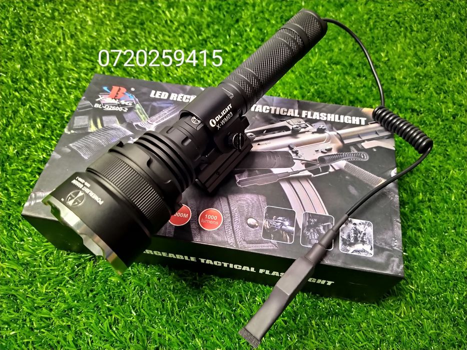 SET Lanterna Vanatoare TG 30W led Laser cu 3 filtre color, 1000 METRI