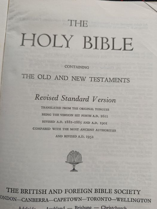 The Holy Bible The Old And New Testament Revised Standard Version 1952