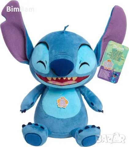Оригинална плюшена смееща се играчка Stitch / Стич - 28см. / Disney