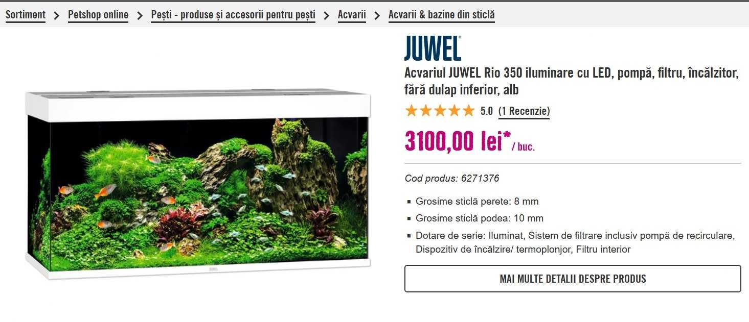 Acvariu JUWEL 350 litri cu stand dedicat original