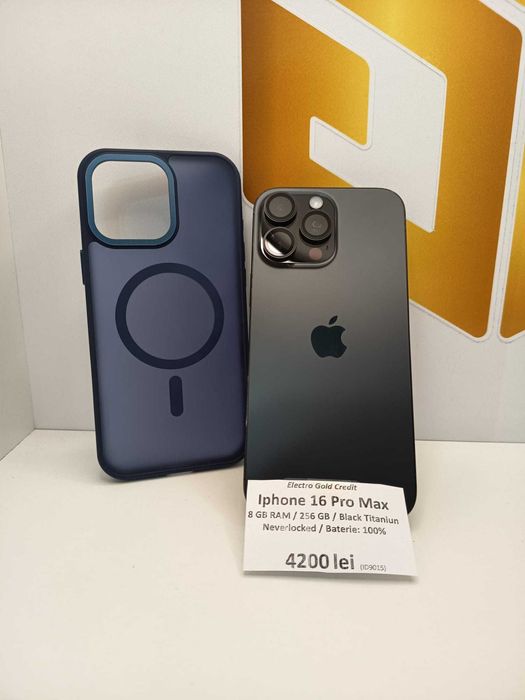 Iphone 16 Pro Max 256GB/Black Titanium/Neverlocked/Baterie:100% ID9015