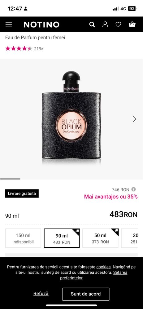 Parfum Yves Saint Laurent Black opium, folosit