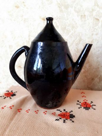 Черна керамична каничка за кафе или чай