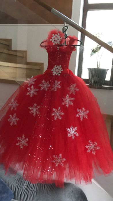 Rochita TUTU Craciunita Doamna Craciun rosie serbare iarna