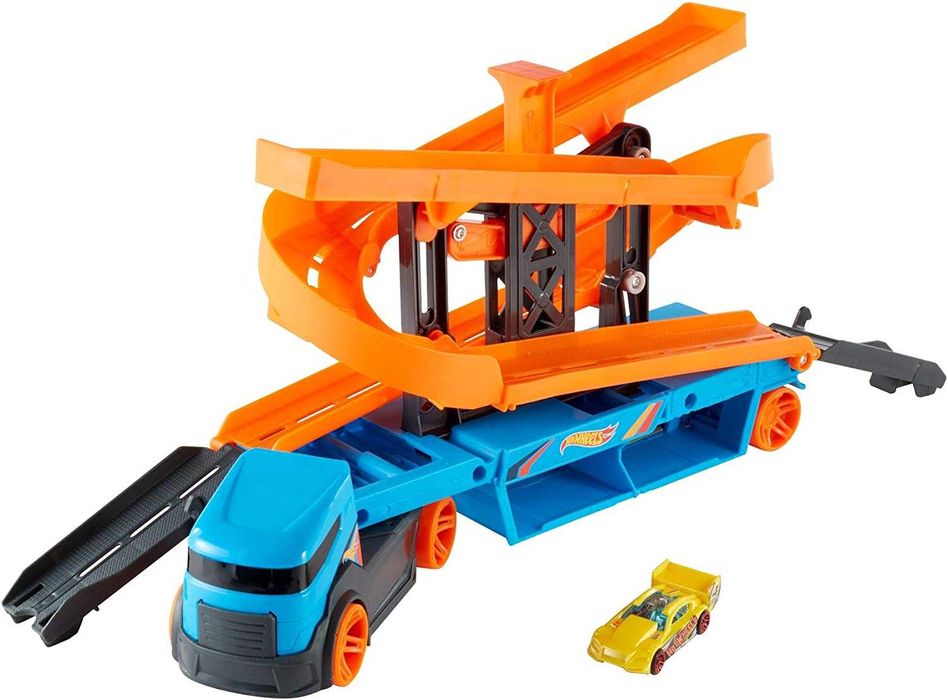 Hot Wheels Камион Автовоз Писта 1 Колa Повдигащ Изстрелващ Механизъм