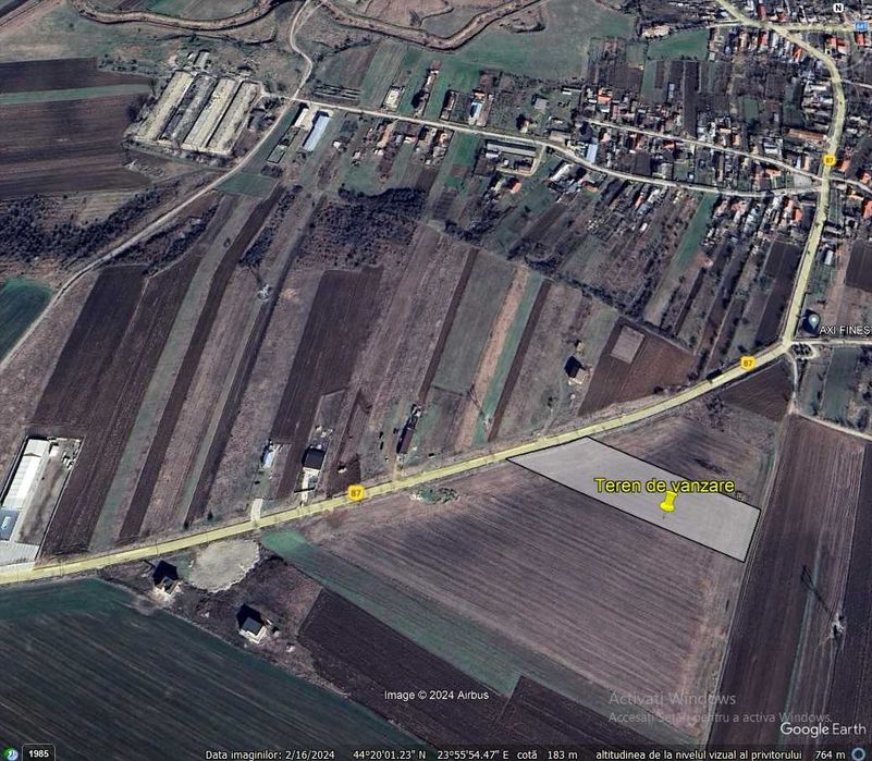 Teren intravilan 8757 mp Pielesti - deschidere 72m la strada asfaltata