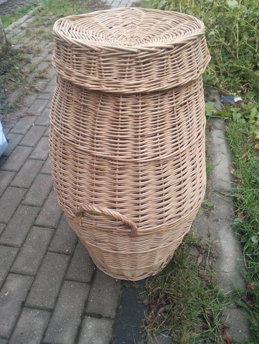 Cos din nuiele împletite mare cu capac