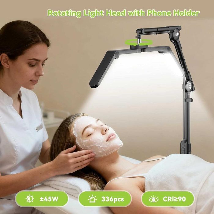 STASUN Сгъваема подова LED лампа-полумесец, димируема, 45W, 71 см