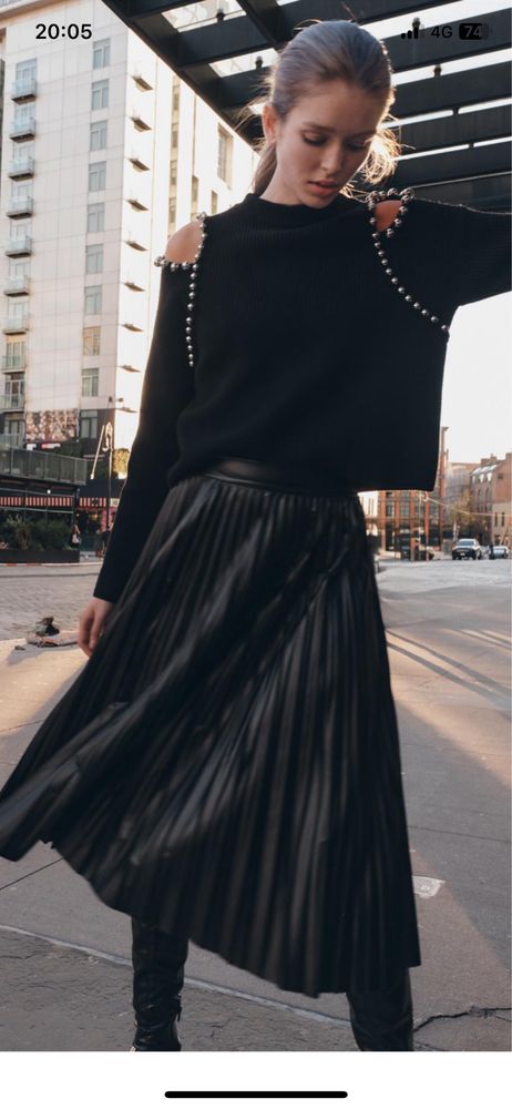Черна пола Солей Zara,S