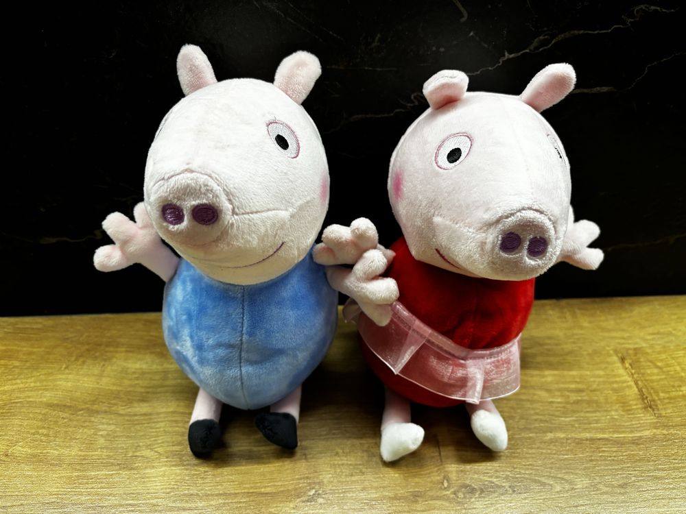 Peppa Pig si George din plus, 27 cm, originale