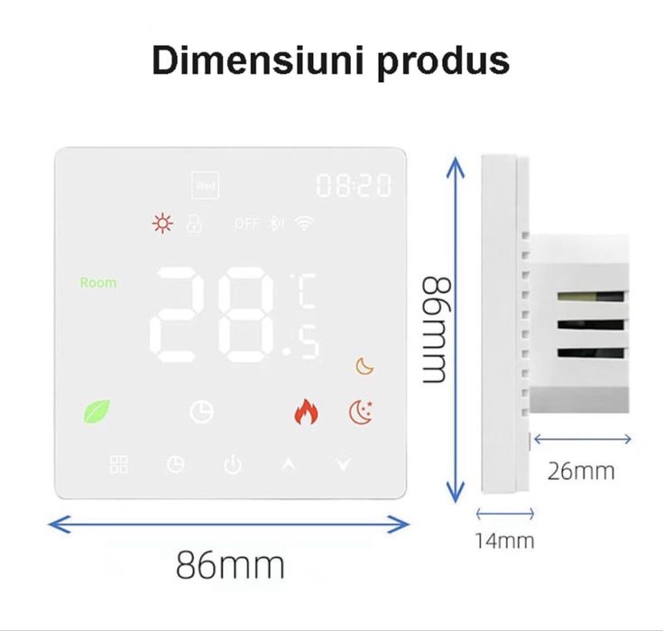 Termostat Earu K6H-3A Wi-Fi inteligent Tuya sau Smart Things