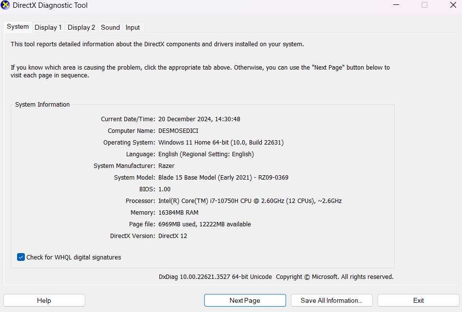 Razer Blade 15 RTX 3070 Intel i7-10750H