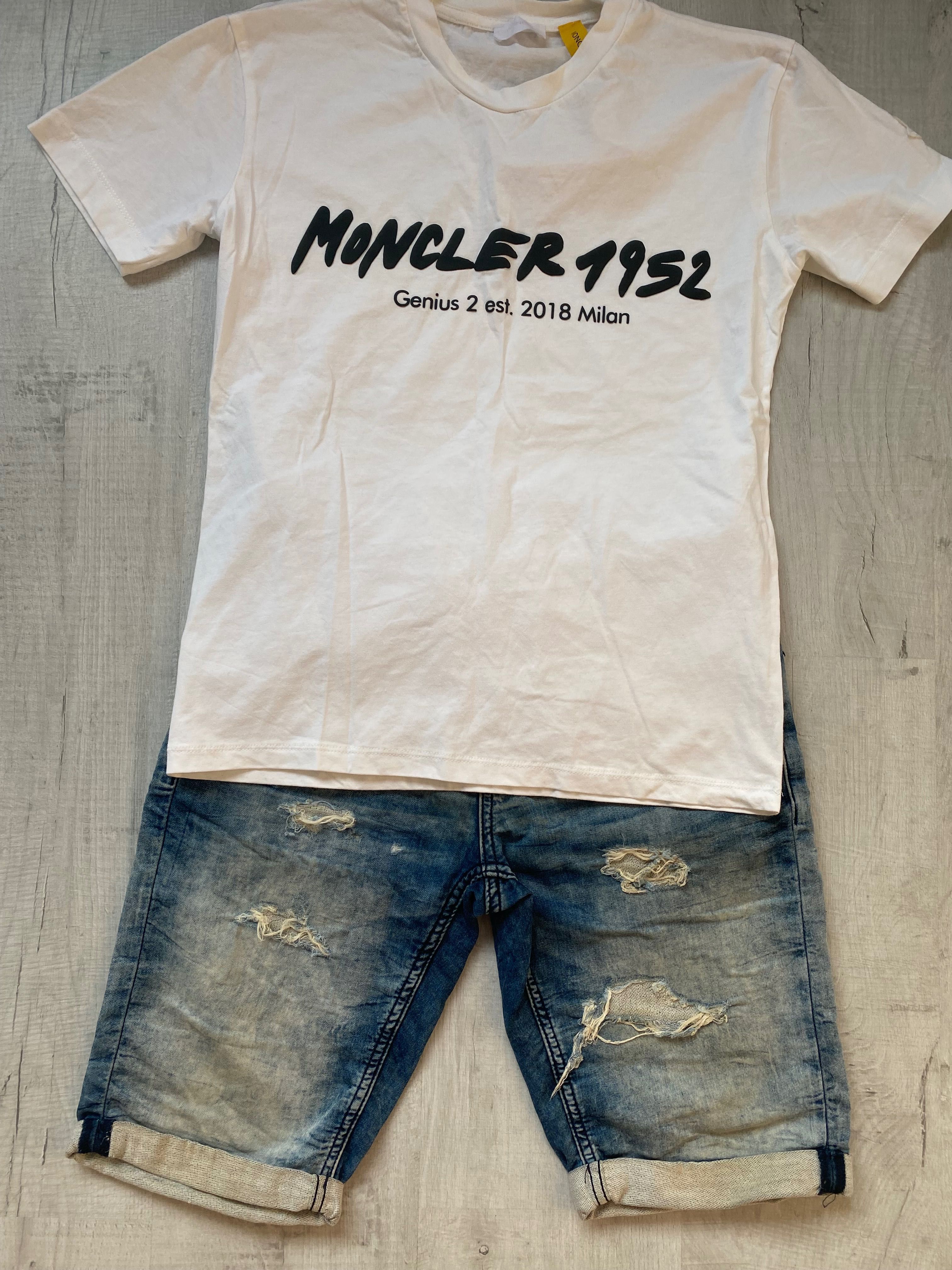 Къси дънкови панталони и тениска Moncler