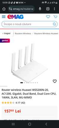 Router wireless Huawei WS5200N-20, AC1200, Gigabit, Dual Band, Dual Co