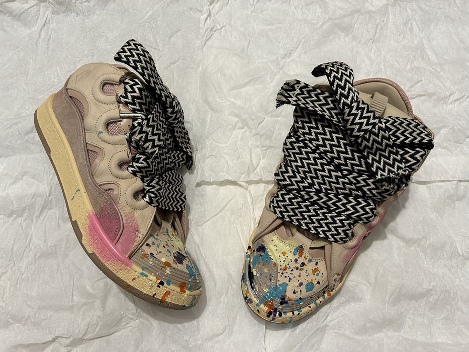 Adidasi Lanvin Curb Brown Graffiti