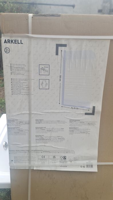 Vand cada acrilica cersanit, masca si paravan sticla 160 cm