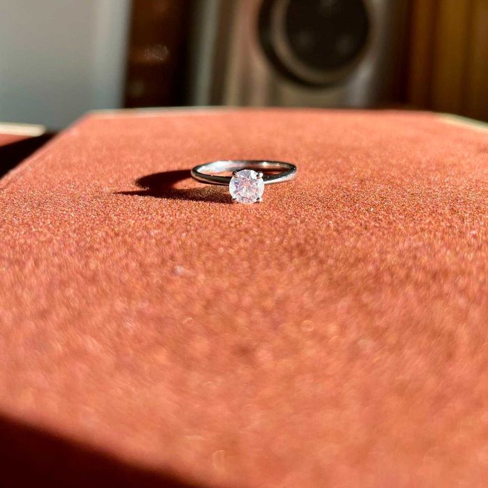 Inel de platina cu diamant natural 0,50 carate