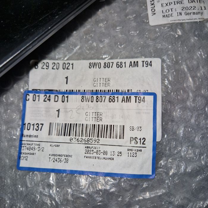 Grile proiectoare ceata Audi S-line B 9.5