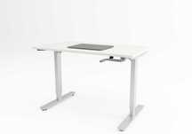 Birouri reglabile pe inaltime Manual ALB./negru- blat 120x60