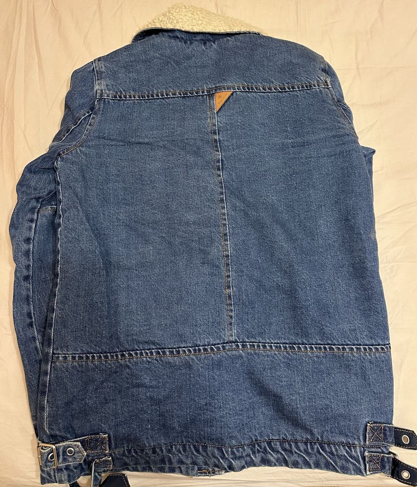 Jacheta groasa denim cu blanita, Pull&Bear, S