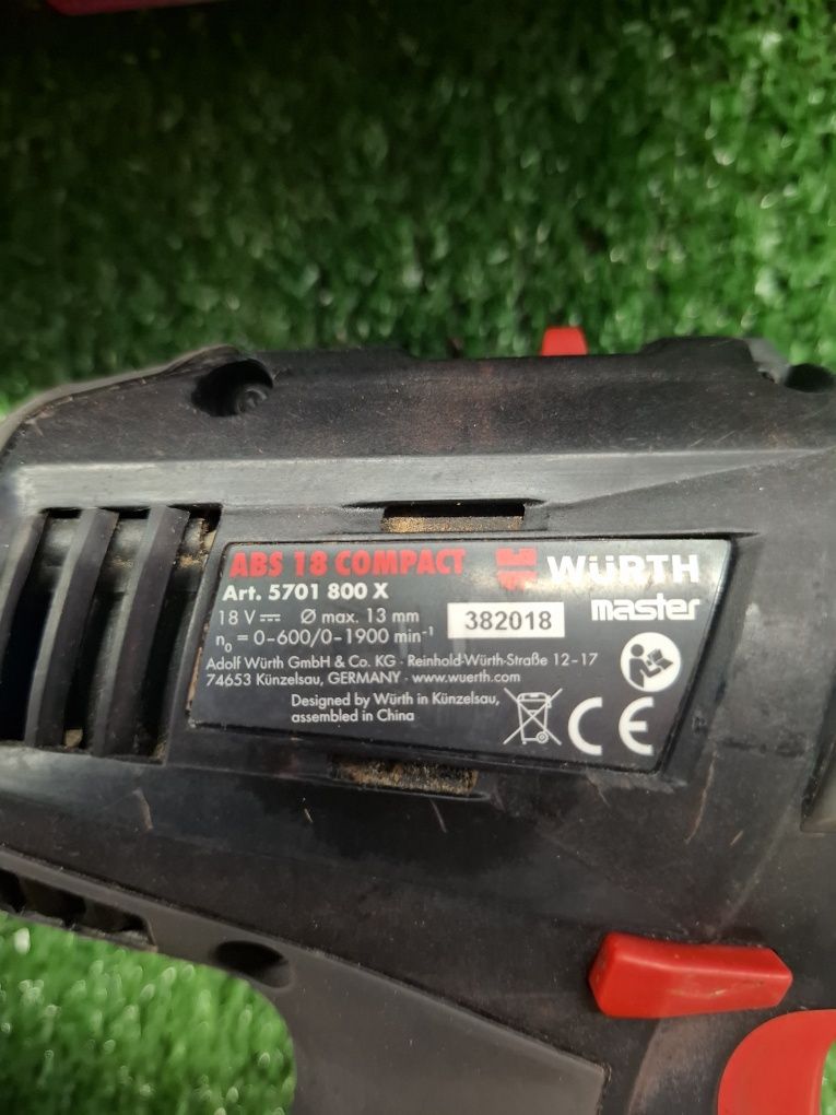Безчетков винтоверт на Wurth ABS 18 COMPACT (съвместим с Bosch)