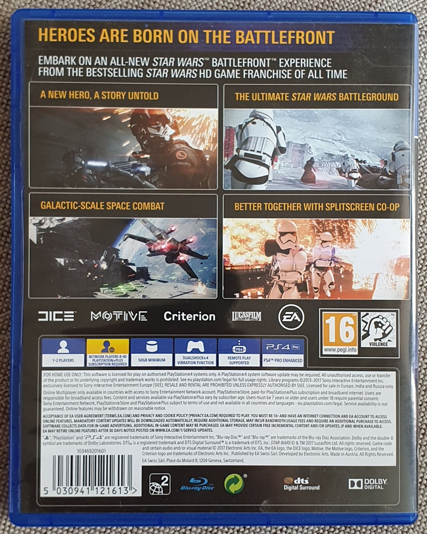 Диск с игра Star Wars Battlefront II 2 PS4 Playstation 4 Плейстейшън