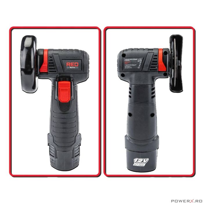 Mini polizor unghiular cu acumulator, 12 V, capacitate baterie 2 Ah,