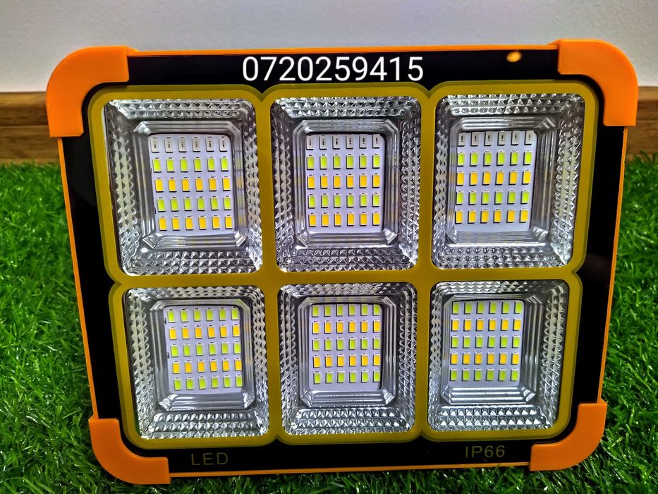 Proiector solar portabil puternic 500W / 4500lm/ 12500mAh, Camping