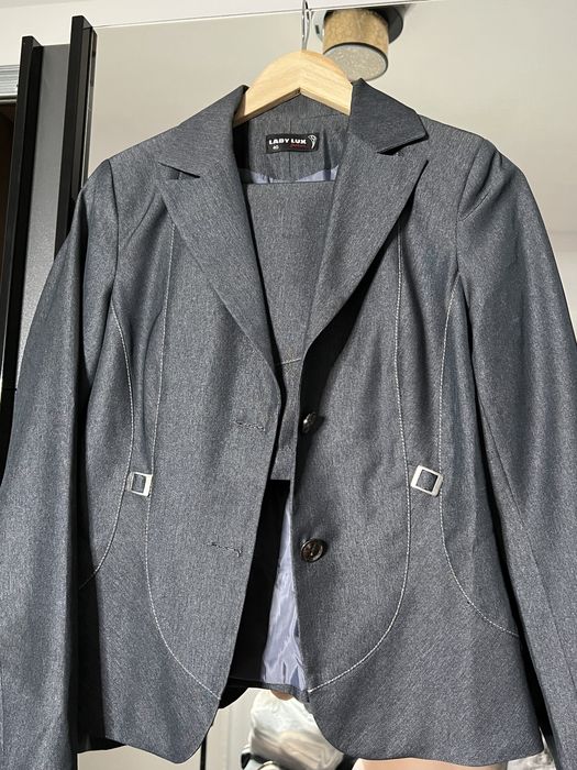 Costum elegant gri Lady Lux