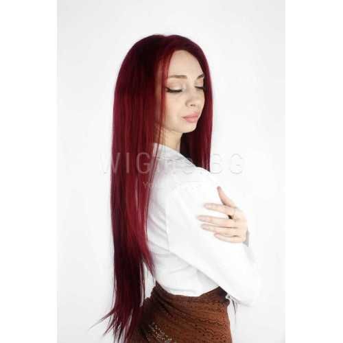 100% естествена Virgin Remy червена лейс фронт перука серия Белисима