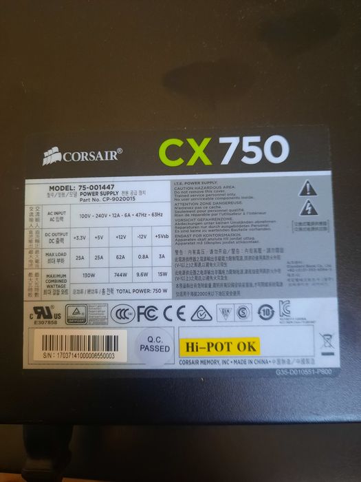 sursa corsair cx750w