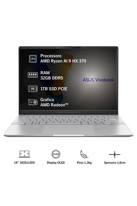 ASUS Vivobook S14 OLED, Ryzen Ai 9 HX370/32 DDR5/1Tb SSD - sigilat
