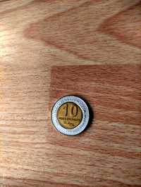Монета в коллекцию: 10 песо. Уругвай. 2000г