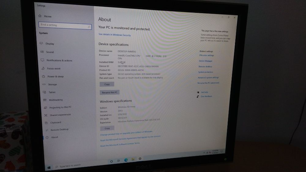 Pc Calculator Dell Optiplex 740 Windows 10 +monitor de 17''