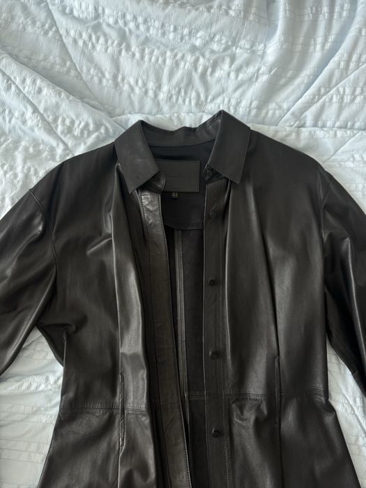 Кожанная рубашка Massimo Dutti