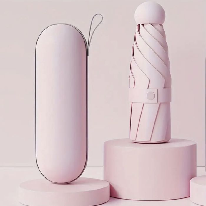 Компактни чадъри с калъф и кутия  - различни цветове