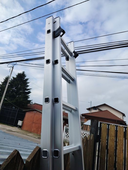 Scară din aluminiu 2 tronsoane 10 trepte