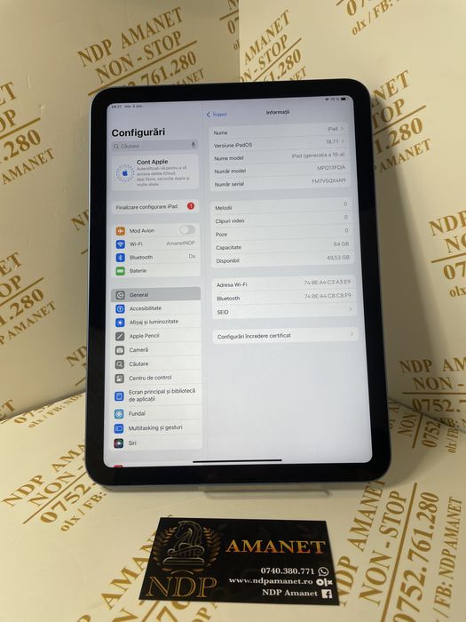 NDP Amanet Braila Tableta Ipad Generatia A10-a( 43719)