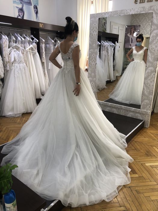 Rochie mireasa ivory + voal