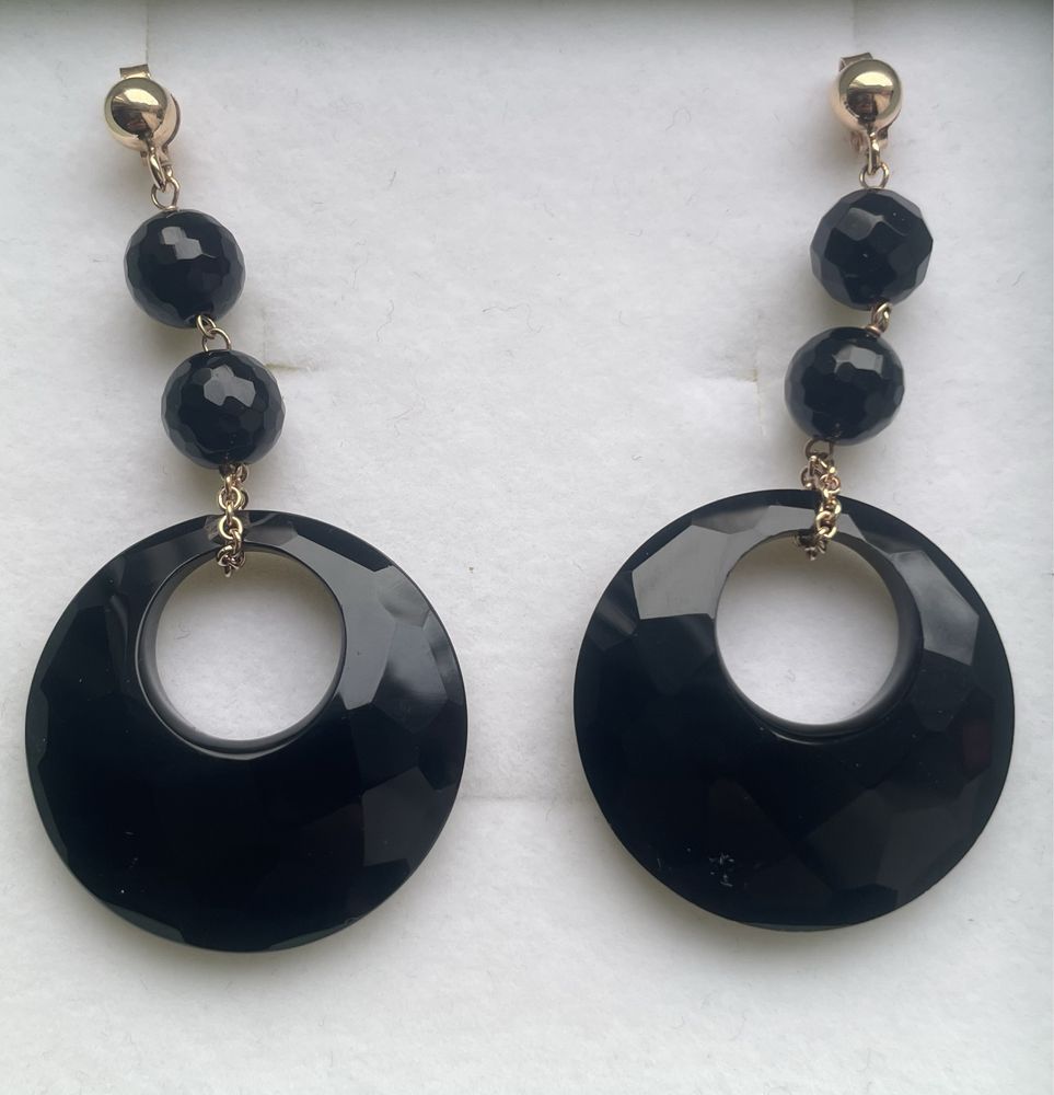 Cercei aur 14K Onyx