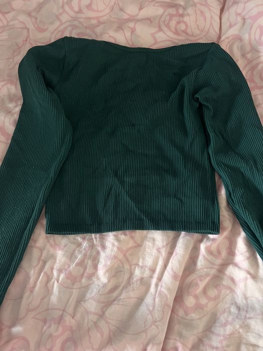 рипсирана блуза с дълъг ръкав