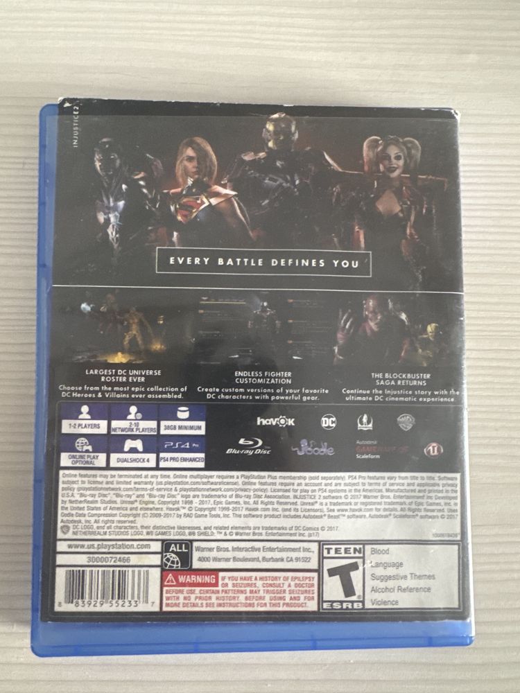 Диск PS4 injustice 2