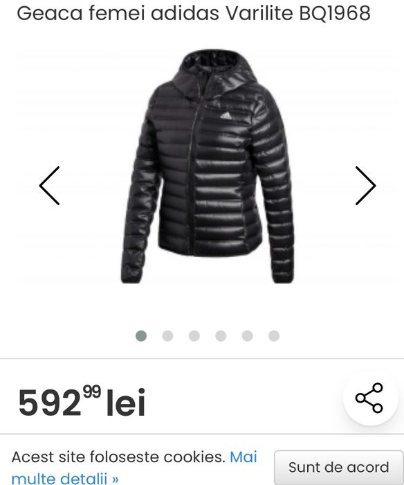 Jacheta/Geaca de puf Adidas dama de vanzare